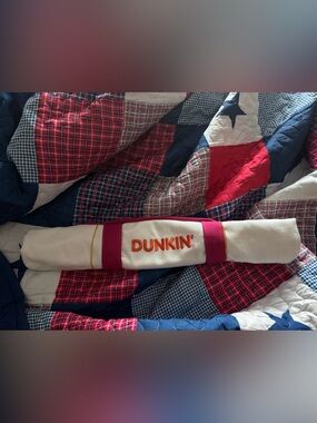 Dunkin White with orange and Pink Tote